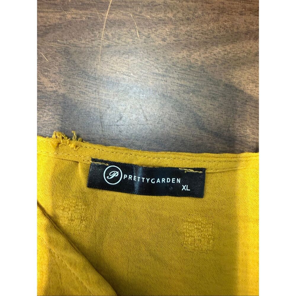 Pretty Garden Mustard Yellow Maxi Dress Women’s Size XL - Picture 6 of 8